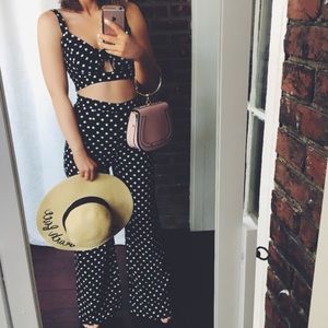 Lilli high waisted polka dot flare pants